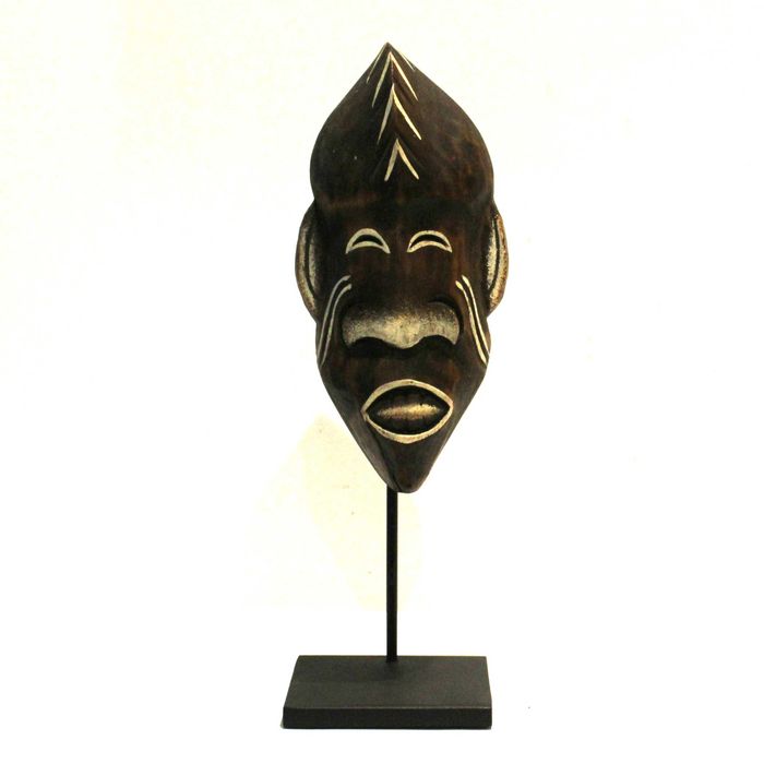 Escultura Madeira - Máscara Africana – Tipo Tribal