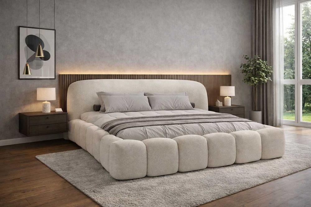 10 LAT GWARANCJI Łóżko tapicerowane ze stelażem metalowym - PRODUCENT