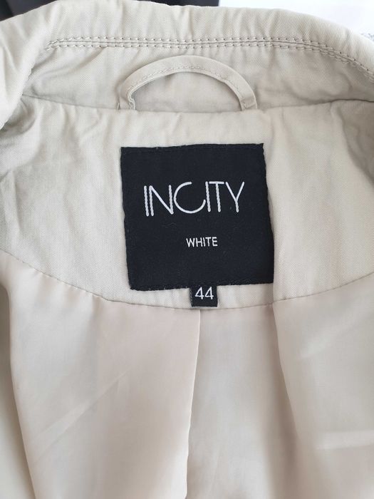 Jasnobeżowy bawełniany Płaszcz damski Trencz Rozmiar 38/S/44