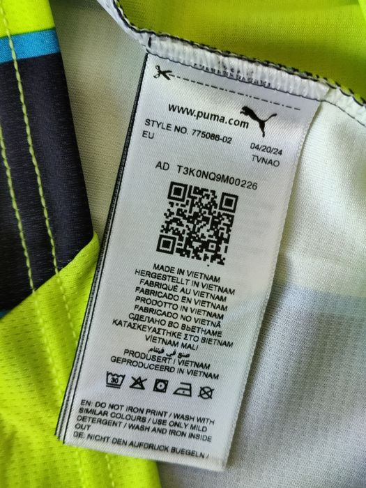 Camisola futebol adulto original Puma Manchester City away homem néon nova