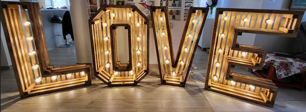 Napis LOVE drewniany 120 cm