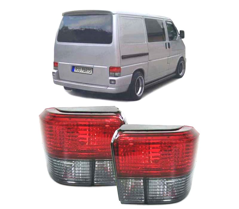 FAROLINS TRASEIROS LED VOLKSWAGEN VW T4 TRANSPORTER CARAVELLE 90-03 VERMELHO CINZA