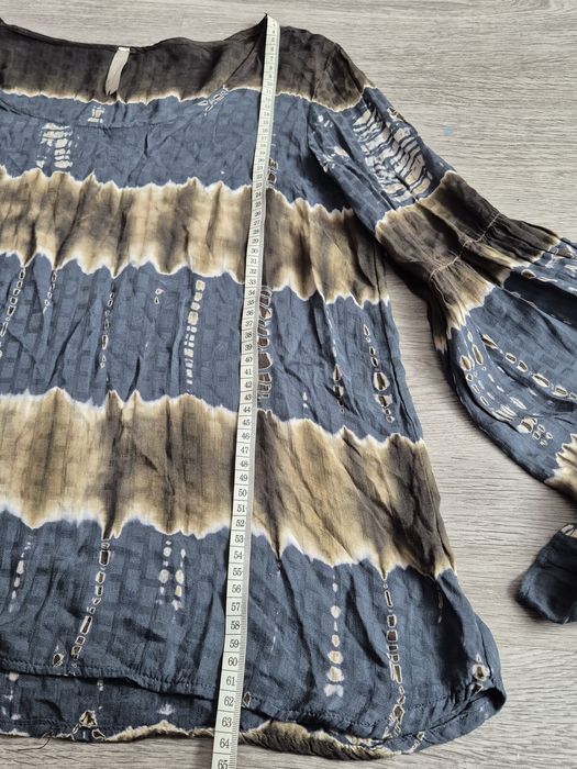 Śliczna zwiewna bluzka damska S M 100% rayon szerokie rękawy