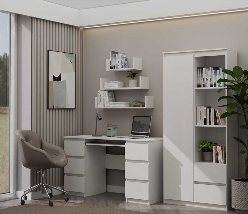 Regał 80 cm BILY Biurowy 7 Półek Drzwi RS-80 Różne Kolory