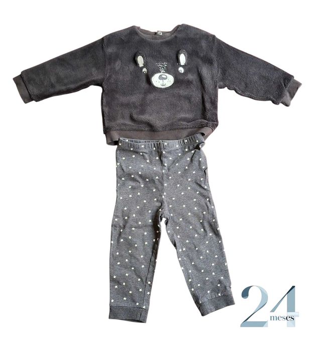 Pijama Urso Preto Kiabi 24 meses