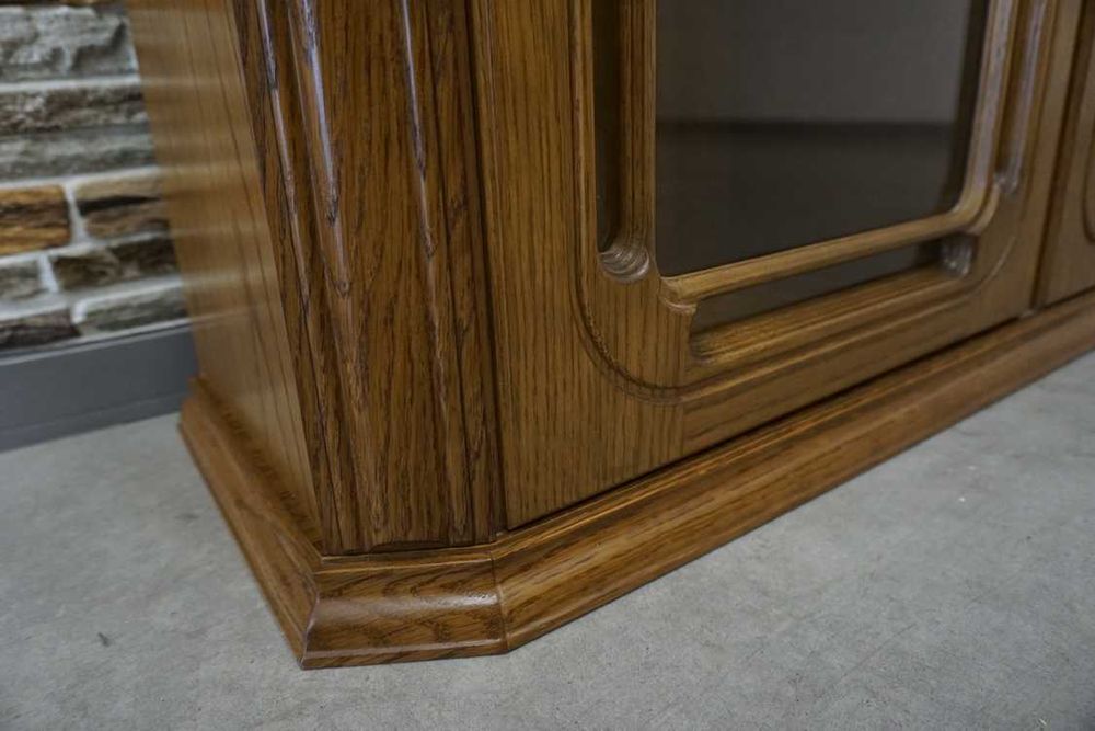 Witryna Dębowa Stojąca / Wisząca Barek Gablota szer. 155 cm (p-1374)