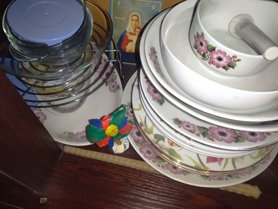 Столовый фарфоровый сервиз Богемия Чехословакия Супница блюда тарелки