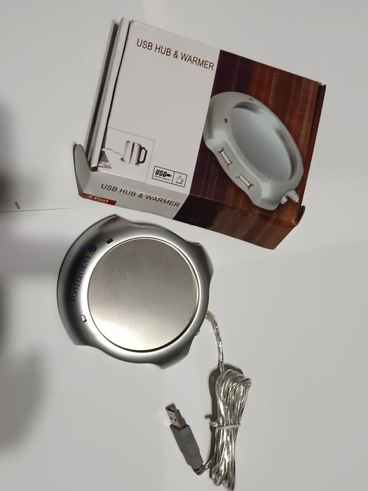 Podgrzewacz do napojów 4 porty USB HUB podstawka podgrzewająca
