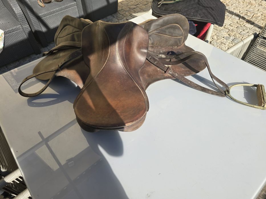 Selim de cavalo com acessórios