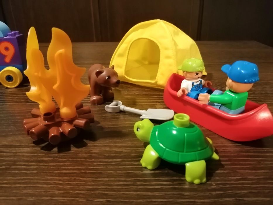 lego duplo pociag + camping z synka i taty