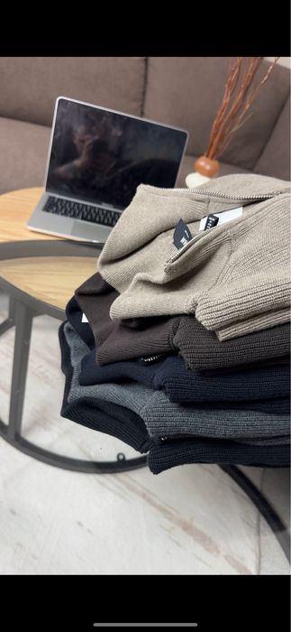 Чоловіча кофта H&M з горлом на замку / В'язаний светр zip / Новий