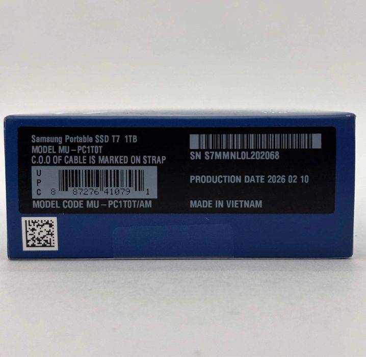 SSD накопичувач Samsung T7 1 TB Indigo Blue MU-PC1T0H/WW Новий
