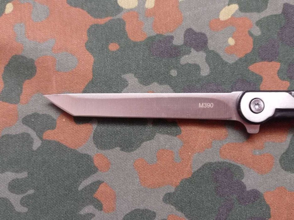 Складний викидний ніж M390 Flipper Tanto Сталь 21.5см + чехол екошкіра