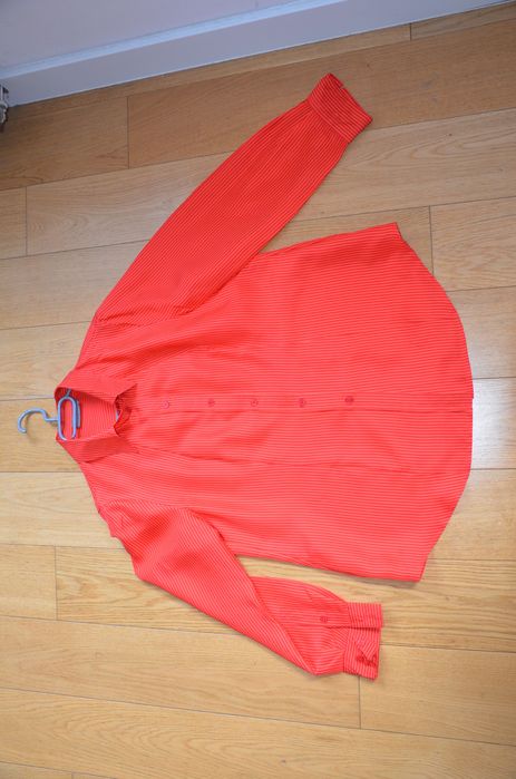 piękna koszula 100% Silk jedwab 42/44 czerwono-pomarańczowa