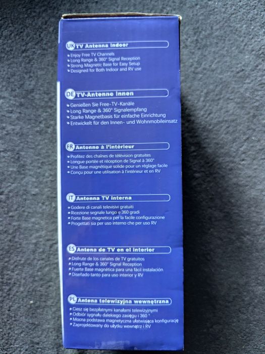 Antena TV wewnetrzna DVB T2 4K Full HD magnetyczna