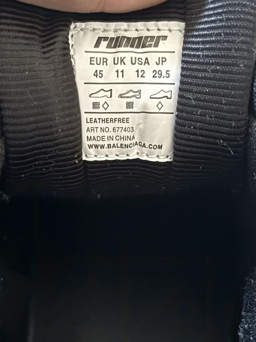 Balenciaga Runner Black czarne Sneaker Rozmiar 45 (Stan Idealny / Box)