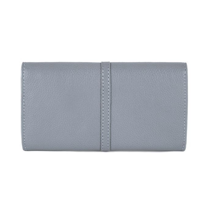 Portfel damski skórzany elegancki RFID - jasnoniebieski casual pojemny