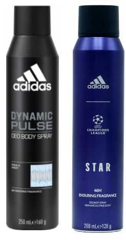 2x 200 ml ZESTAW dla mężczyzn ADIDAS dezodorant  DYNAMIC PULSE + Adidas STAR EDITION