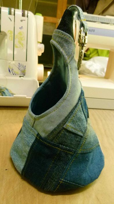 Saco de molas de roupa em patchwork de ganga "Tipi"