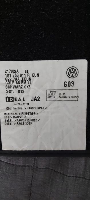 Dywaniki samochodowe volkswagen Golf 6