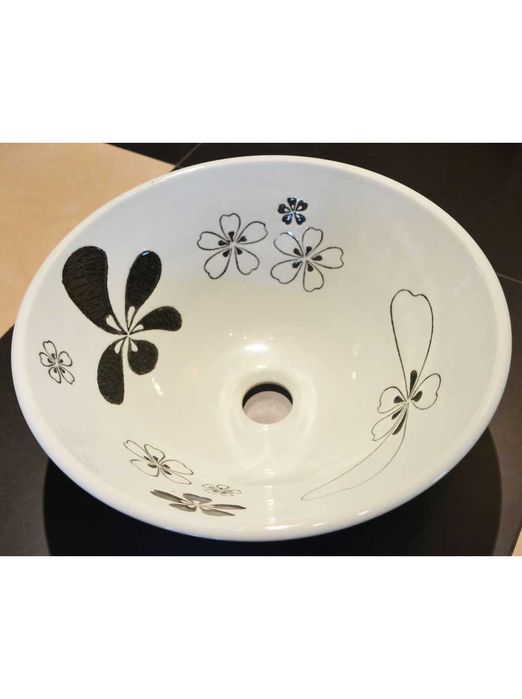 Декоративний керамічний умивальник YOKOZUNA з ручним розписом 17*41см