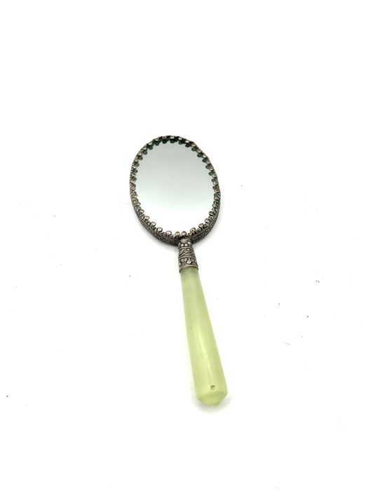 Espelho de mao chines em jade