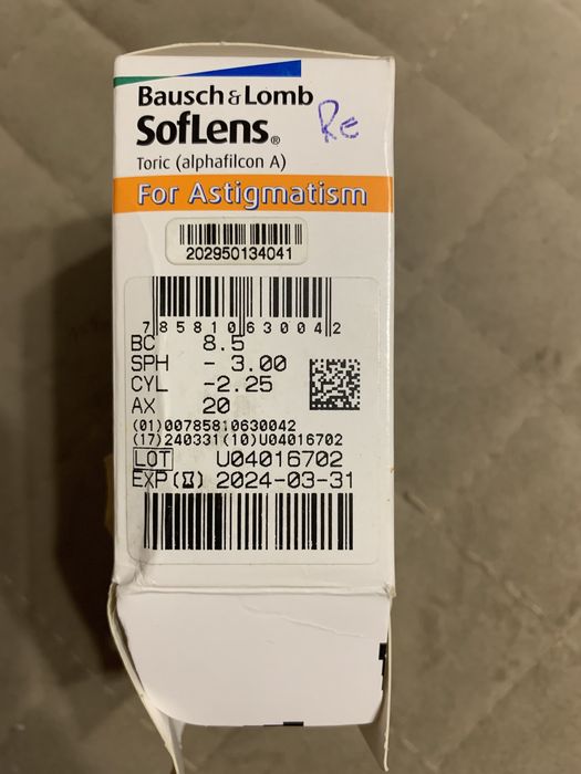 Линзы Bausch+Lomb SOFLENS TORIC-3,0