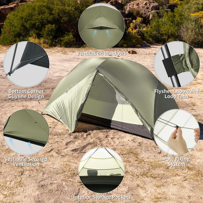 Намет палатка Naturehike Mongar PRO 1-2, Mongar UL 1-2, Mongar 2 20D 210T нейлон / поліестер