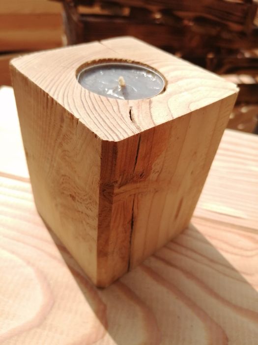 Świecznik drewniany, świeczniki , podgrzwacz