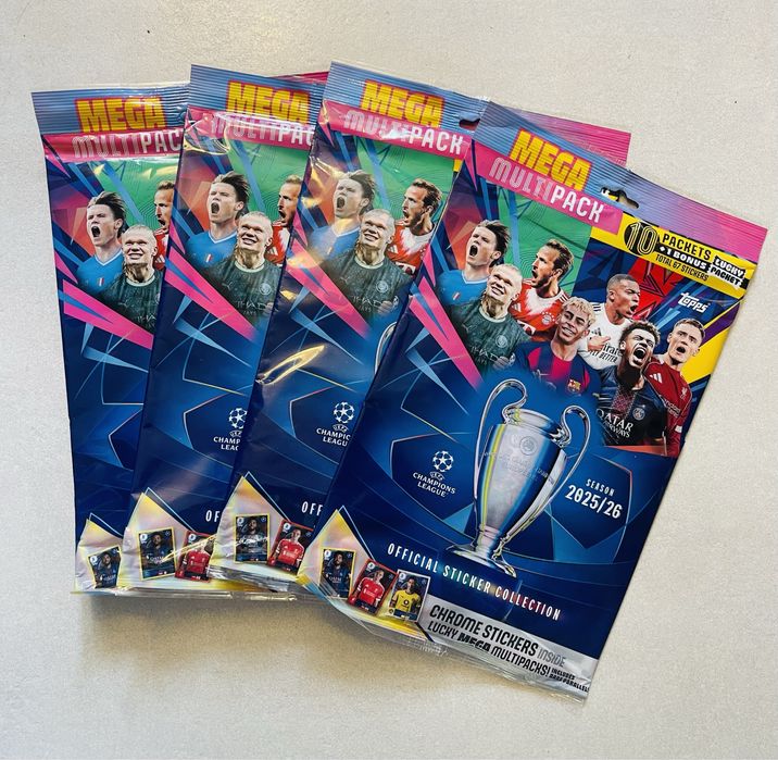 Mega Multipack official sticker collection naklejki piłkarskie UEFA Champions league 2025/2026