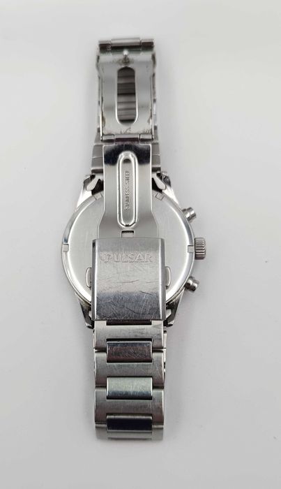 Zegarek męski PULSAR Chronograph 100m stalowy granatowy datownik OKAZJA
