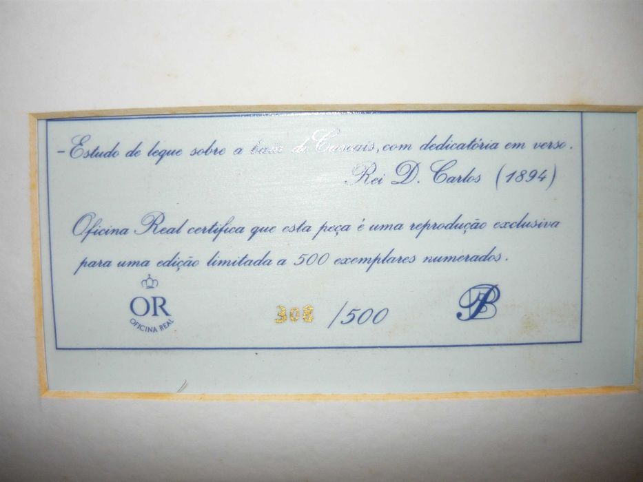 Oficina Real - Quadro Leque em Porcelana - Edição numerada 308/500