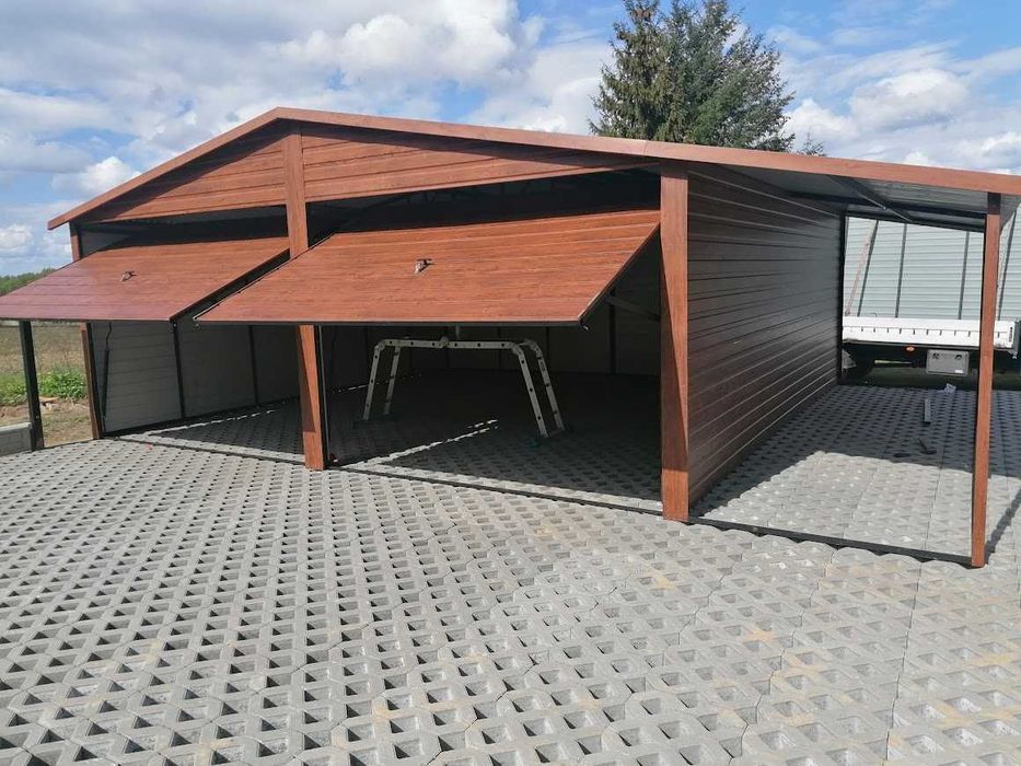 Garaż 6x6 plus 2x6 wiata GRAFIT Super Okazja