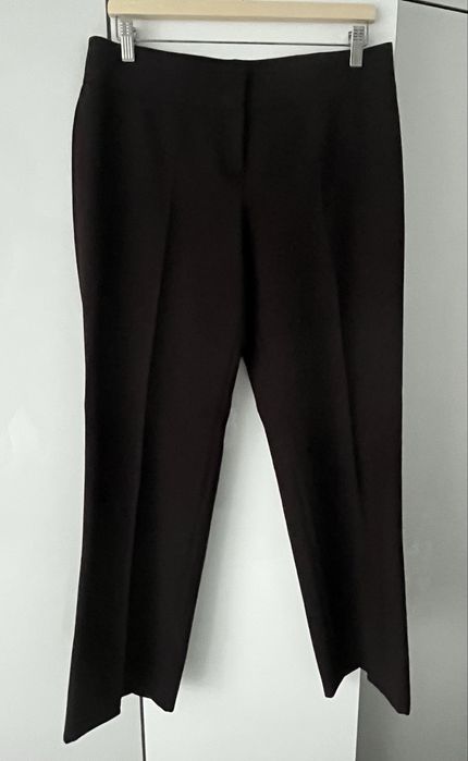 Brązowe proste spodnie garniturowe F&F