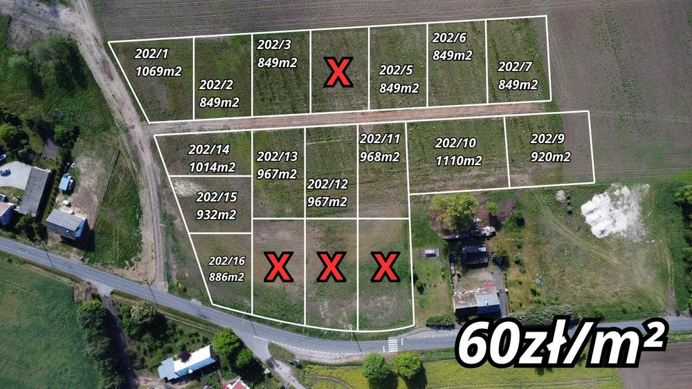 Działki budowlane 60zł/m2 – Popowo-Tomkowe | od 849 m² | WZ