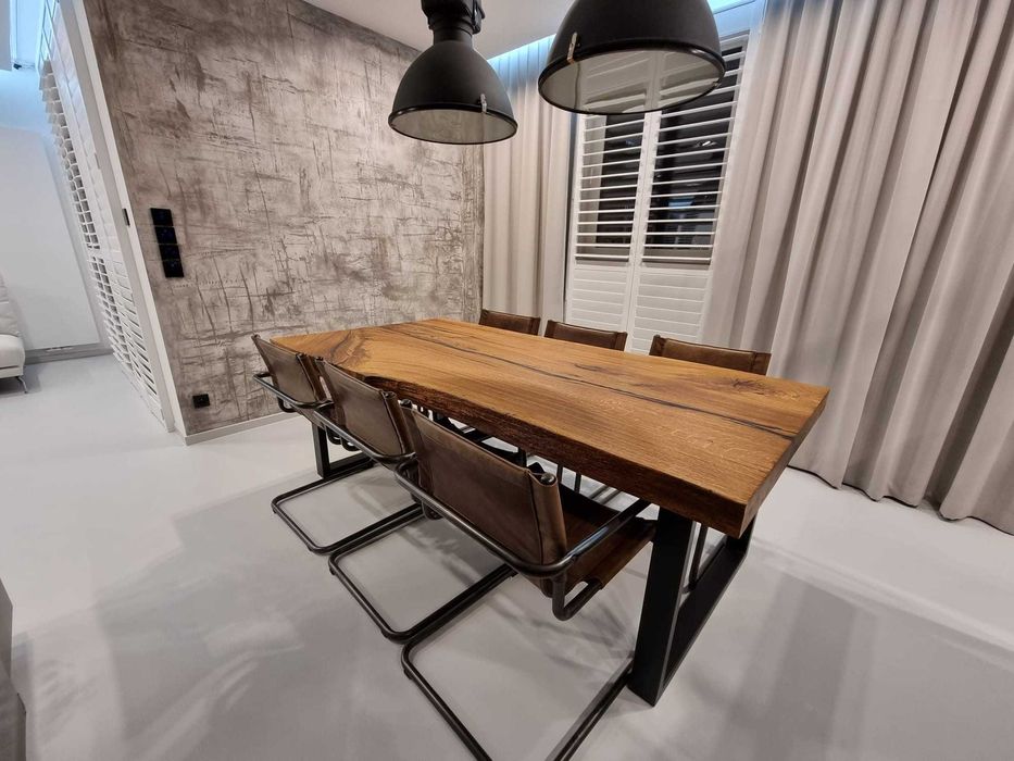 Stół dębowy monolit loft live edge