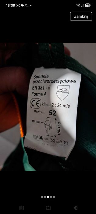 Spodnie dla pilarza