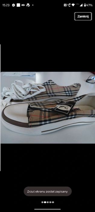 Buty w kratkę jak burberry 38 tenisówki adidasy trampki