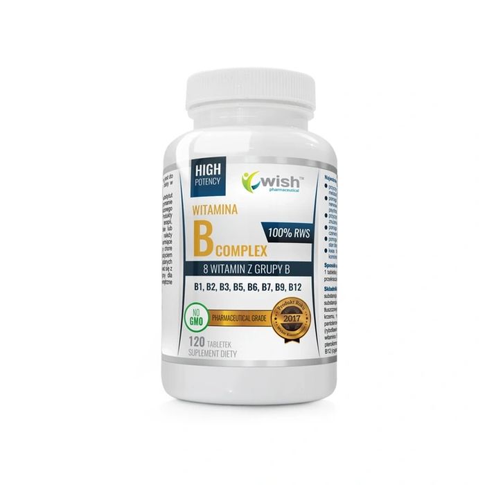 witamina b complex b1 b2 b3 b5 b6 b7 b9 b12 120szt