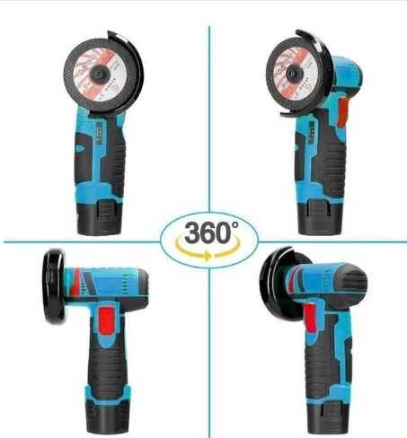 Электроболгарка  аккумуляторная болгарка 12V 2 аккумулятора с Кейсом