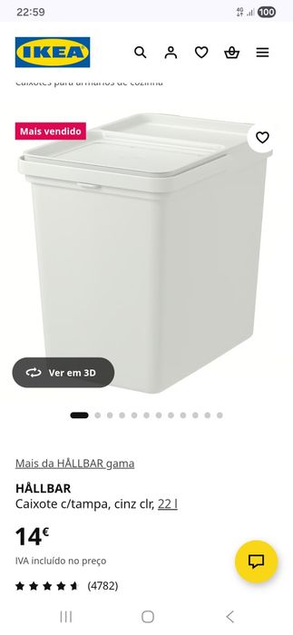 Caixote lixo Ikea nunca usado