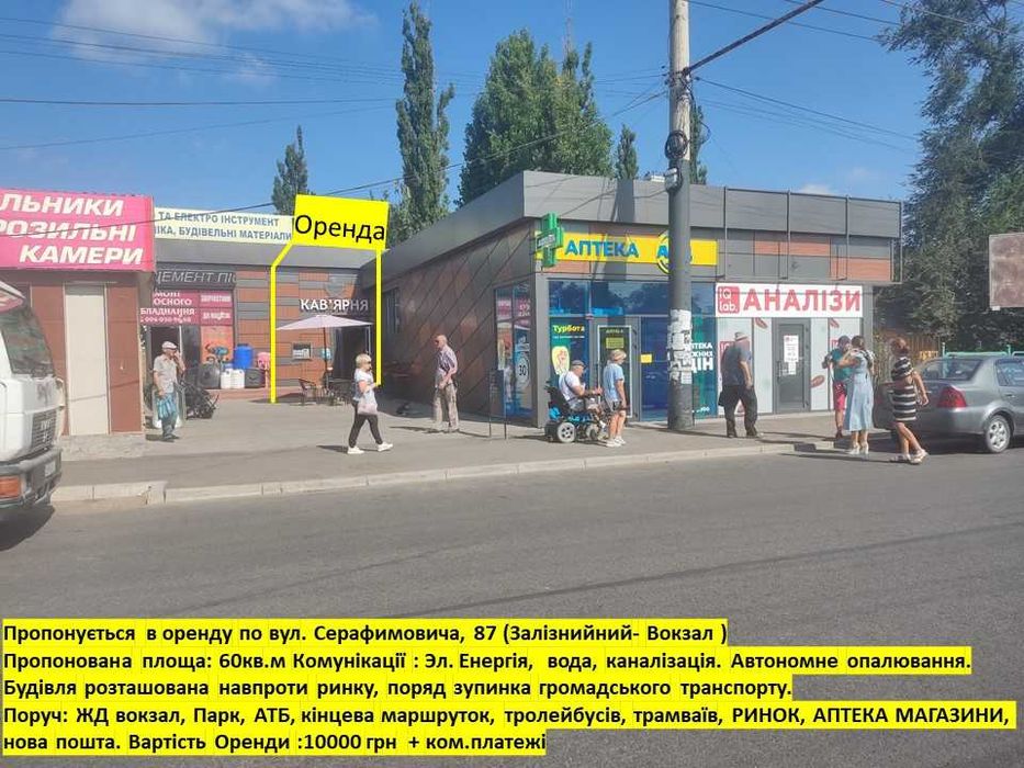 60кв.м. навпроти ринку Залізничний Вокзал