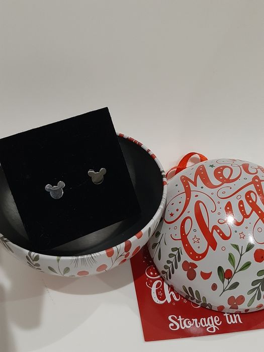 Brincos prateados Mickey em Aço