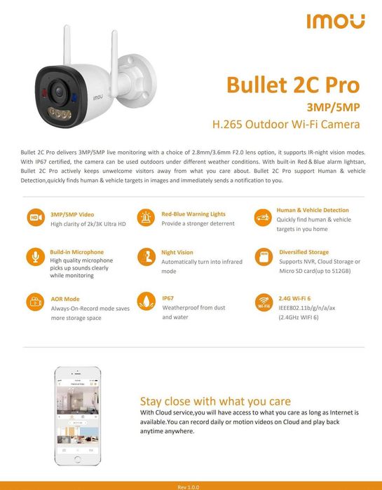 IP камера Imou Bullet 2C Pro 5MP (IPC-K3CP-5V0W)