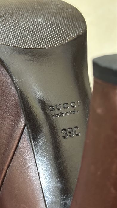 Коричневі чоботи Gucci оригінал натуральна шкіра 39 розмір