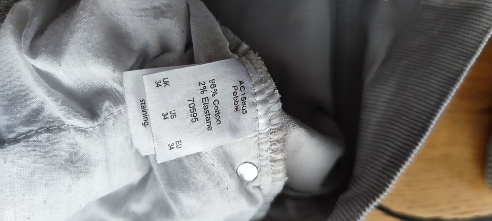 Світло сірі вельветові штани 34 розм