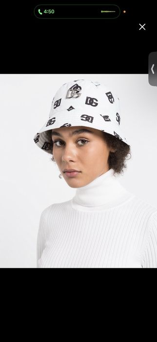 Dolce & Gabbana - Біла панама з контрасним логотипом Оригінал