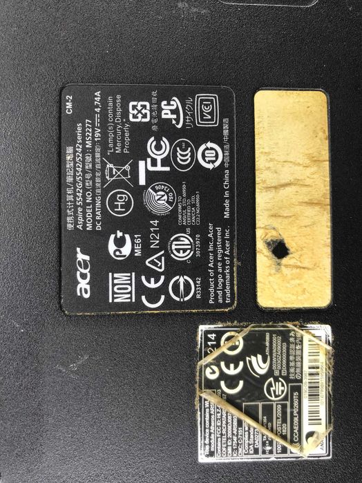 Ноутбук на запчастини Aser Aspire 5542G MS2277