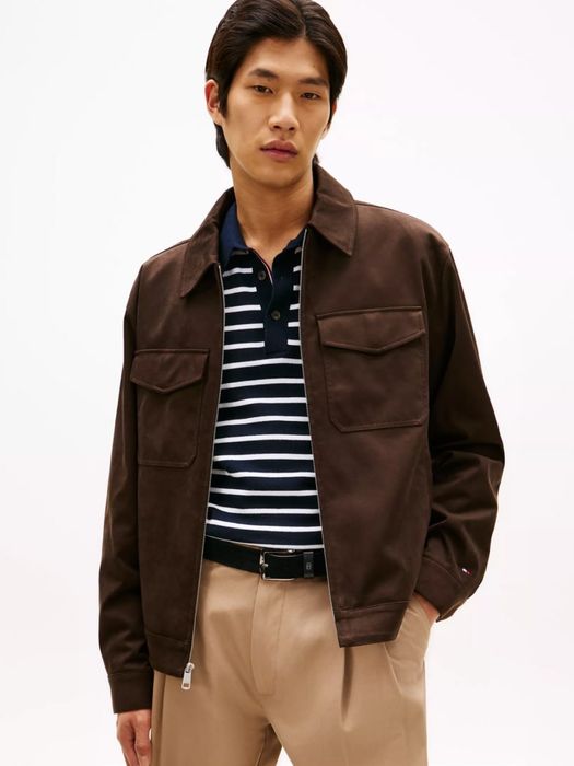 Нова Оригінальна куртка Tommy Hilfiger Faux Suede Dark Coffee