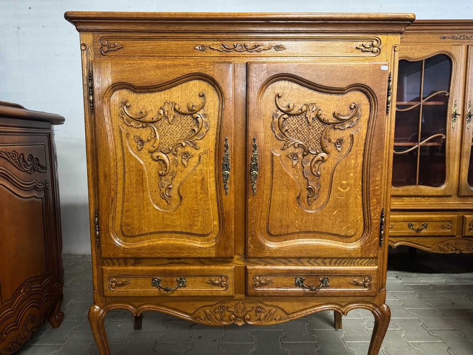 Bieliźniarka drewniana Ludwik bufet dębowy komoda ludwikowska dąb